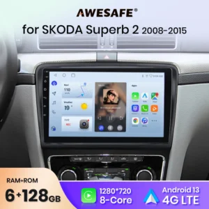 Autoradio per Skoda Superb 2008-2015 CarPlay Android Auto 9" GPS Multimediale